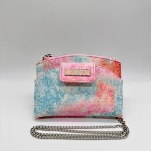 GUESS Cely Pastel Tie Dye Logo Mini Crossbody Chain Bag